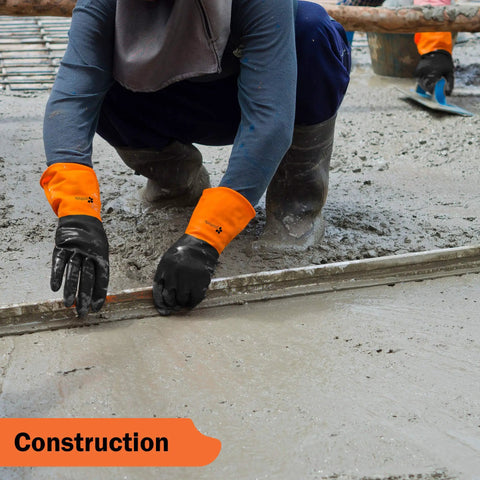 Heavy Duty Chemical Gloves Set Of 2 Pairs With Waterproof Latex Anti Slip Grip For Firm Handling during construction work