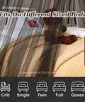 Black Bed Canopy With Star Lights For Kids And Adults, sheer net over a bed with a teddy bear, fits crib to queen beds.