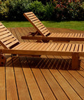 Top Shelf Water Based Wood Penetrating Finish With Rich Matte Protection For Teak And Exotic Hardwoods Quick Dry Low Odor Ready Mix Formula on wooden lounge chairs.
