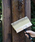 8 Inch Deck Stain Brush For Wood, Wide Deck Brush With Dense Synthetic Bristles For Fast Coverage on wood post outdoors