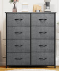 Roomy 8-Drawer Fabric Dresser For Bedroom Closet Dorm And Living Room, Tall Chest Of Drawers With Foldable Fabric Drawers