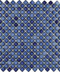 Blue mesh-mounted mosaic of Diamond Sapphire Porcelain Floor And Wall Tile 12-1/4 By 12-3/8 Inches with glazed high shine finish.
