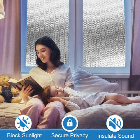 Top Shelf Garage Door Insulation Kit Hella Thick Double Bubble Reflective Heat Barrier on window for sound insulation.