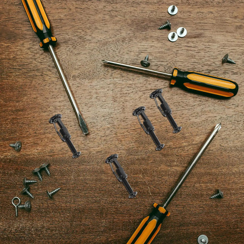 Expansion Screw Nuts Kit With Petal Expansion Mechanism For Metal And Hollow Wall, Carbon Steel Jack Nuts For Quick Install, Heavy Duty Fastening And Secure, Stable Connections For Construction Projects, with screwdrivers and screws