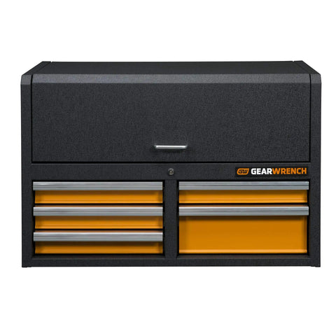 Front view of 36 Inch 5 Drawer GSX Series Tool Chest With Trigger Lock System Aluminum Drawer Pulls