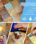 Peel And Stick Backsplash Tile Pack For Kitchen Fireplace And Bathroom In Rust Copper Plaid Retro Copper Style Five Sheets Features