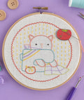 Water Soluble Embroidery Paper 8.5 By 11 Printable Transfer Sheets 12 Sheets For Inkjet Embroidery detail of stitched cat design