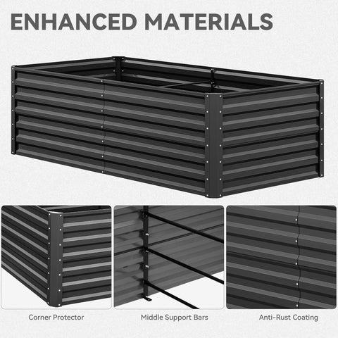 Two Pack Galvanized Raised Garden Bed Kit 6x3x2 Ft Large Metal Planter Box With Gloves And Support Rod For Outdoor Flowers And Vegetables Easy Assembly Heavy Duty Weather Resistant High Capacity