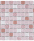 Crystalline Pink Dope 12x12 Porcelain Tile Mesh Mounted Mosaic for Floor and Wall with mixed texture and subtle tone variation.