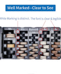 Coin Counter Tray With Cover Dual Pack Mini Coin Sorter Tray For All US Coins Pennies Nickels Dimes Quarters Half Dollars And Dollars Easy To Use Bank Teller Style Change Holder Sweet Gift For Car Home Office showing marked sections for each coin type.