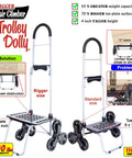 Comparing two Stair Climber Trolley Dolly With 6 Wheel Glide models, highlighting capacity differences and toe plate sizes.