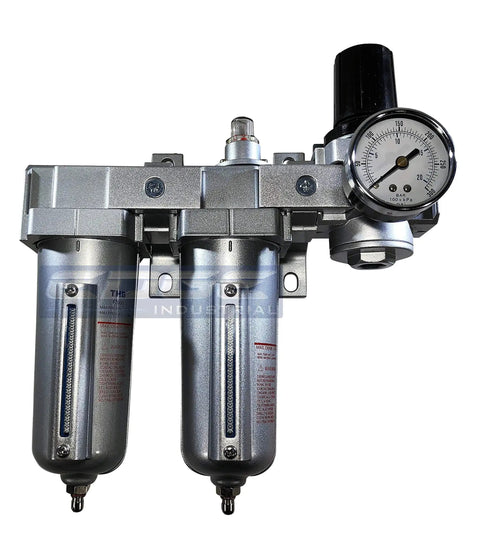 Three Stage Air Drying System With Particulate Filter 0.01 Micron Coalescing Filter And Air Pressure Regulator Modular Combo