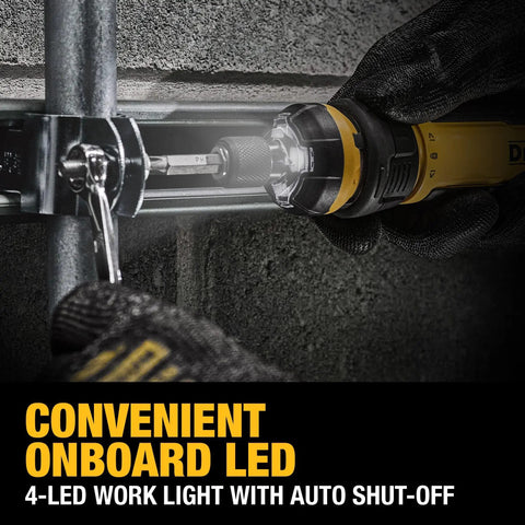 Compact Ergonomic 4V USB Rechargeable Cordless Screwdriver With 12 Bit Set LED Light FLEXDRIVE Control in use on metal surface
