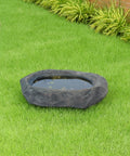 Massive Dope Decorative Outdoor Faux Stone Rock With Realistic Sandstone Look, 24 Inch Wide Boulder on lawn near patio