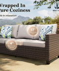 Swivel Glide Patio Furniture Set With 56 Inch Fire Pit Table Six Piece Outdoor Wicker Sectional Comfy Conversation Sofa Set with cushions