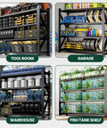 Heavy Duty Garage Storage Shelves With 8000 Lbs Capacity 79 Inch Wide Four Tier Industrial Metal Shelving with storage examples