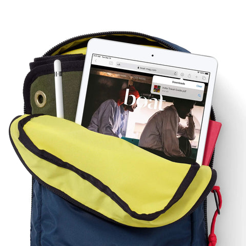 Top Shelf 10.2 Inch Retina Display Tablet Equipped With A12 Bionic Chip And Snappy Neural Engine For Flawless Streaming And Effortless Multitasking In Sleek Space Gray inside a backpack with a pencil.