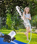 Girl playing with water from Water Pressure Booster Pump Kit 110V Self Priming Industrial Pump With 5.5 GPM At 70 PSI
