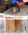 60 Grit Nonwoven Flap Wheel for Wood and Metal Polishing 120 Mm Diameter 100 Mm Width 19 Mm Arbor Hole used for polishing