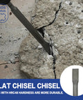 Flat chisel from 17 Piece SDS Plus Rotary Hammer Drill Bit And Chisel Set used on concrete
