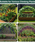 Arch Trellis Kit for Planter Box and Climbing Plants, wide metal arbor with vegetables, flowers, outdoor garden decor, 8x2x4 ft.