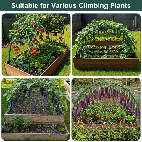 Arch Trellis Kit for Planter Box and Climbing Plants, wide metal arbor with vegetables, flowers, outdoor garden decor, 8x2x4 ft.