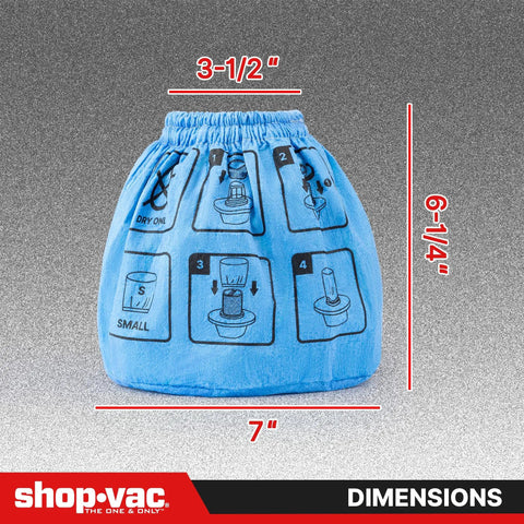 Nonwoven Cloth Filter Bags 2 Pack Reusable Replacement Filters For Small Dry Vacuums Fits 7 By 6 And A Quarter By 3 And A Half Inches