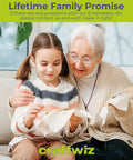 Elderly woman and girl using 4 Piece Starter Embroidery Kit For Beginners And Pros With Simple Patterns on printed cloth.