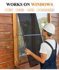 Installation of Pet Proof Window And Door Screen Replacement Mesh 60x96 Vinyl Coated Polyester for Dogs and Cats on window.