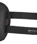 Close-up of black non marring polyester knee pad with adjustable straps, part of 3 pack for home and job site protection, Amazon branding.