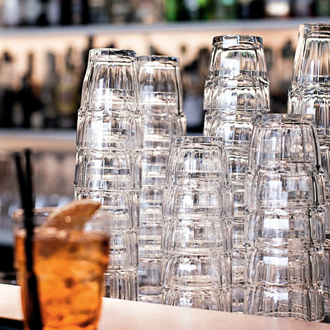 Stacked Rock Bar 16.25 Oz Cooler Glass Set Stackable Tempered Glasses For Ice Cold Drinks Water And Cocktails Perfect For Parties