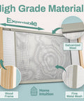 Adjustable Horizontal Window Screen Two Pack Fits 25 To 45 Inches Wide And 18 Inches High With Galvanized Rails Varnished Wood Ends Bright Mesh