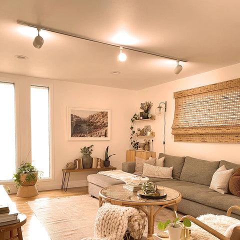 Contemporary living room with LED MR16 GU10 Track Light Bulb 7W Equivalent To 50W Dimmable Recessed Lighting, 5000K Daylight