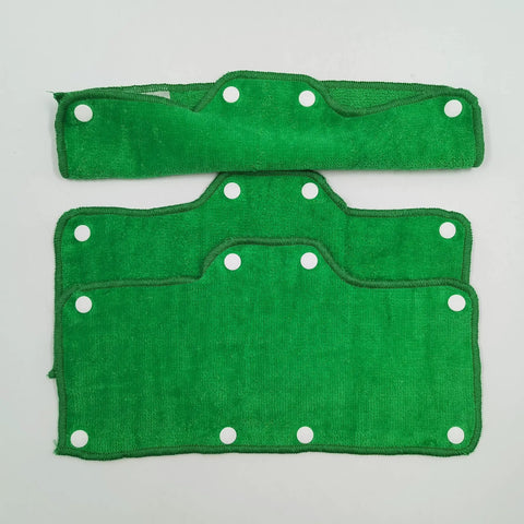 Green Velvet Terry Sweatband For Hard Hats Snap On Liner Washable Keeps Sweat Dry Soft Absorbent 6 Pack visible with snaps