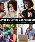 Premium French Press Coffee Maker With Built In Measurement Marks For Smooth Daily Brews Made From Safe Non Toxic Materials In Sleek Silver, used at home, office, and camping.