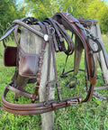 All Leather Driving Harness For Horse Drawn Carriage Brown Premium Quality Adjustable Fit For Pony To Small Horse 12 To 14 Hands