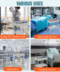 Various uses of Improved Medical Stainless Steel Two Tier Rolling Cart With Wheels And Drawers in clinics and hospitals