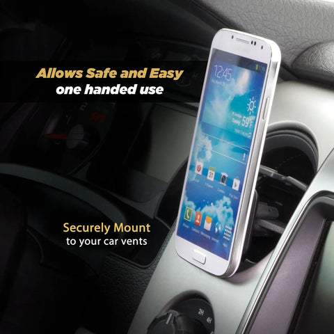 Rock Solid Magnetic Car Phone Holder With Kickass Magnet For Iphone And Android Universal 360 Rotate Air Vent Cell Phone Mount, secure one-handed use.