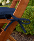 Side view of Indoor Outdoor Foam Seat Pad Set, 2 Pack, 17 By 16 Inch Patio Cushions, Water Repellent And Fade Resistant, Sapphire Blue Leala.