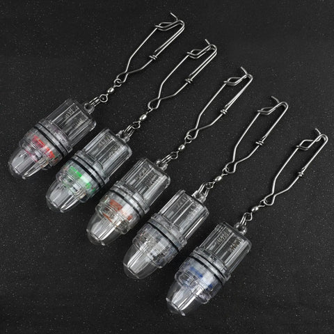 LED Underwater Fishing Light Battery Powered Deep Drop Lamp With Clip Waterproof Fish Attracting Multicolor