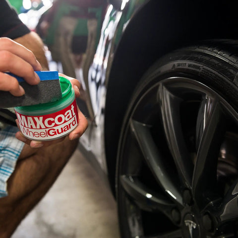 Applying Wheel Guard Max Coat Rim Sealant 8 Oz Dope Shine Ultra Durable Wheel Coating That Repels Brake Dust Dirt And Road Grime