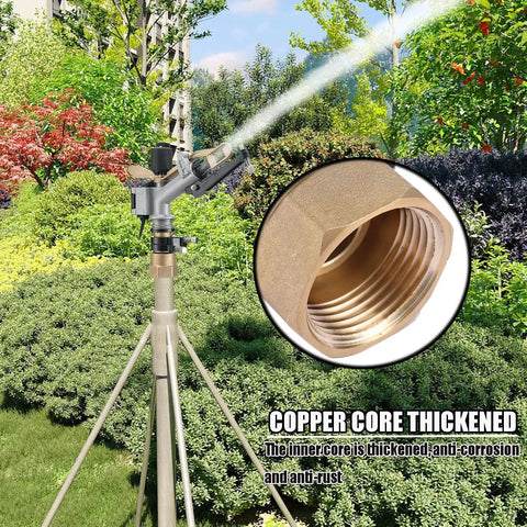 Heavy Duty Aluminum Alloy 1 Inch Thread Rotary Sprinkler For Lawn And Garden Irrigation 360 Degree Coverage