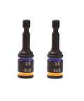 Magnetic Reversible Hex Driver Set, Cleanable, 5/16 Inch and 3/8 Inch Hex Bits, Slim Head, Quick Swap, Black, 2 Pack