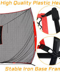 Backyard Golf Hitting Net With Heavy Duty Frame And Net For Real Golf Balls Indoor Outdoor Use showing plastic head and iron base