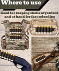 Six Pack 12 Gauge Shotgun Shell Holder Side Saddle Carrier on tactical gear and shotgun stock