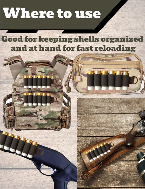 Six Pack 12 Gauge Shotgun Shell Holder Side Saddle Carrier on tactical gear and shotgun stock