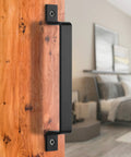 Heavy Duty Black 10 Inch Barn Door Handle Set Two Pack Carbon Steel For Sliding Doors Cabinets Closets Drawers And Garages