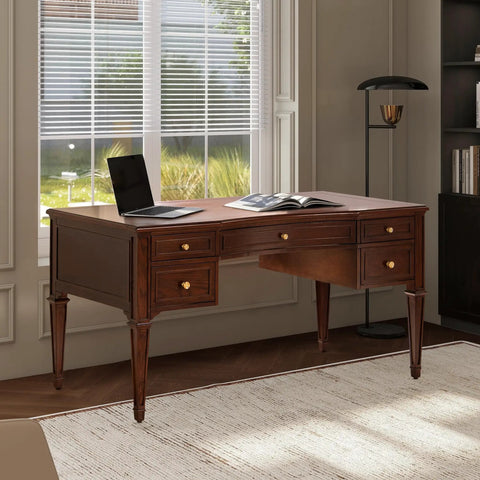 Rock Solid Grey Cashmere Rubber Wood Computer Desk With Smooth Height Adjustment And Badass Aesthetic Perfect For Gaming Setup Or Compact Home Office Workspace in a bright room with a laptop.