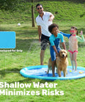 Non Slip 72 Inch Splash Pad Sprinkler for Outdoor Water Play Thickened Durable Backyard Toy Mat for Toddlers, Kids and Pets