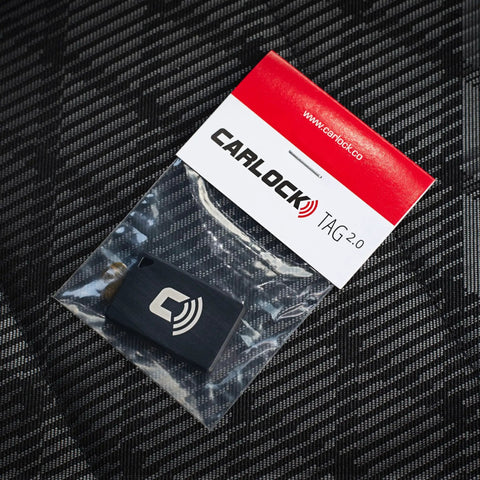 Proximity Security Tag 2.0 Bluetooth Add On For CarLock System That Powers Up Proximity Alerts Based On How Close You Are, packaged tag